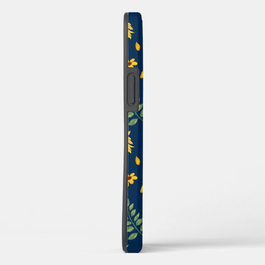 Cute Rustic Sunflower Pattern Blue Background Case-Mate iPhone Case (Achterkant / Rechts)