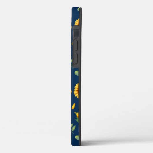 Cute Rustic Sunflower Pattern Blue Background Case-Mate iPhone Case (Achterkant / Links)