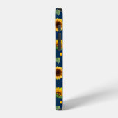 Cute Rustic Sunflower Pattern Blue Background iPhone Hoesje (Linkerkant)