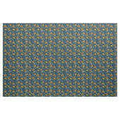 Cute Rustic Sunflower Pattern Blue Background Stof (Yard (91,4 cm))