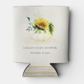 Cute Rustic Sunflower Pumpkin Floral Baby shower Blikjeskoeler (Voorkant)