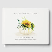 Cute Rustic Sunflower Pumpkin Floral Baby shower Gastenboek (Voorkant)