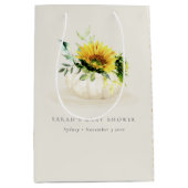 Cute Rustic Sunflower Pumpkin Floral Baby shower Medium Cadeauzakje (Voorkant)