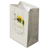 Cute Rustic Sunflower Pumpkin Floral Baby shower Medium Cadeauzakje (Achterkant Gekanteld)