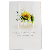 Cute Rustic Sunflower Pumpkin Floral Baby shower Medium Cadeauzakje (Achterkant)