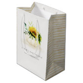 Cute Rustic Sunflower Pumpkin Floral Baby shower Medium Cadeauzakje (Achterkant Gekanteld)