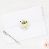 Cute Rustic Sunflower Pumpkin Floral Baby shower Ronde Sticker (Envelop)