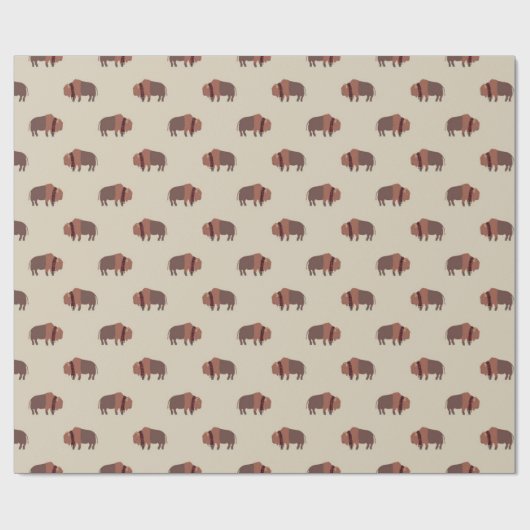 Cute Rustic Tan Buffalo Pattern Cadeaupapier (Vlak)