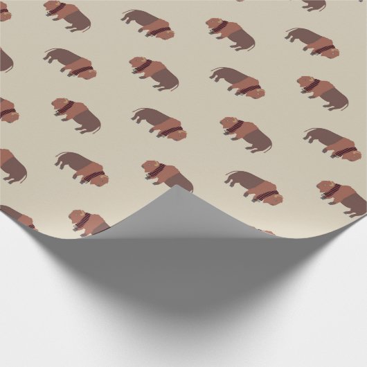 Cute Rustic Tan Buffalo Pattern Cadeaupapier (Hoek)