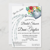 Cute Rustic Watering Can Floral Vrijgezellenfeest Kaart (Voorkant)