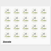 Cute Rustic Waterverf Windmill Boerderij Theme Wed Ronde Sticker (Vel)