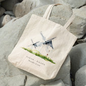 Cute Rustic Waterverf Windmill Boerderij Theme Wed Tote Bag
