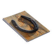 Cute Rustic Western Good Luck Hoefijzer Kijk uit Notitieboek (Rechterzijde)
