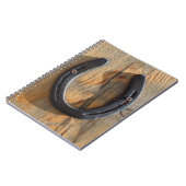 Cute Rustic Western Good Luck Hoefijzer Kijk uit Notitieboek (Linkerzijde)