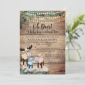 Cute Rustic Winter Deer Couple Baby Boy Shower Kaart (Staand voorkant)