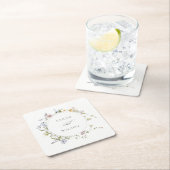 Cute Rustic Yellow Meadow Floral Wreath Wedding Kartonnen Onderzetters (Insitu)