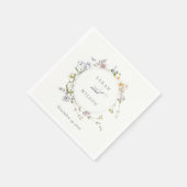 Cute Rustic Yellow Meadow Floral Wreath Wedding Servet (Hoek)