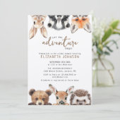Cute Rustieke Woud Dieren Baby Borrel Kaart (Staand voorkant)
