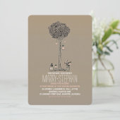 Cute rustige tree and mason jars trouwuitnodiging kaart (Staand voorkant)