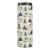Cute RV Camper Tent en Campfire Pattern Thermosbeker (Achterkant)