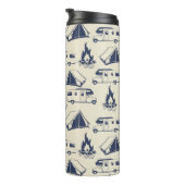 Cute RV Camper Tent en Campfire Pattern Thermosbeker (Geroteerd rechts)