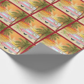 Cute RV Camper Warmest Wish Beach kerst Cadeaupapier (Hoek)