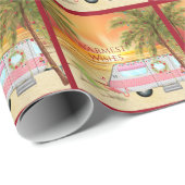 Cute RV Camper Warmest Wish Beach kerst Cadeaupapier (Rol Hoek)