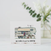 Cute RV  Fifth Wheel Camper Travel Trailer Briefkaart (Staand voorkant)