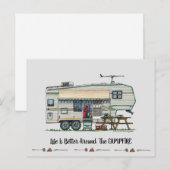 Cute RV  Fifth Wheel Camper Travel Trailer Briefkaart (Voorkant / Achterkant)
