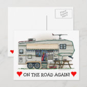 Cute RV  Fifth Wheel Camper Travel Trailer Briefkaart (Voorkant / Achterkant)