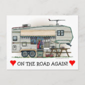 Cute RV  Fifth Wheel Camper Travel Trailer Briefkaart (Voorkant)