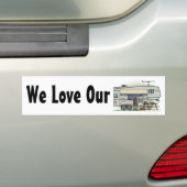 Cute RV  Fifth Wheel Camper Travel Trailer Bumpersticker (Op auto)