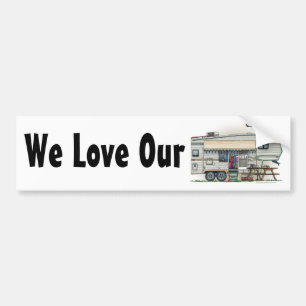 Cute RV Fifth Wheel Camper Travel Trailer Bumpersticker