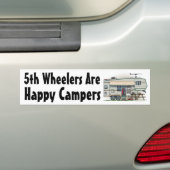 Cute RV  Fifth Wheel Camper Travel Trailer Bumpersticker (Op auto)