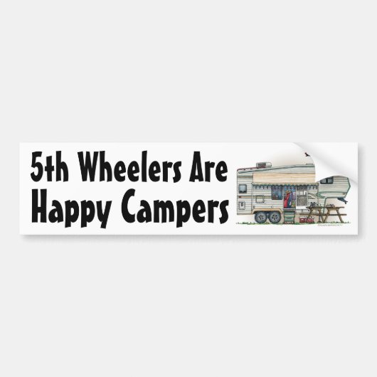 Cute RV  Fifth Wheel Camper Travel Trailer Bumpersticker (Voorkant)