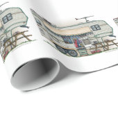 Cute RV  Fifth Wheel Camper Travel Trailer Cadeaupapier (Rol Hoek)