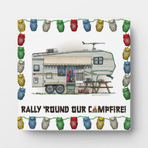Cute RV  Fifth Wheel Camper Travel Trailer Fotoplaat