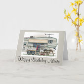 Cute RV Fifth Wheel Camper Travel Trailer Kaart (Gele Bloem)