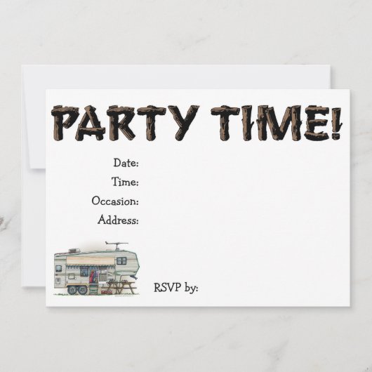 Cute RV Fifth Wheel Camper Travel Trailer Kaart (Voorkant)