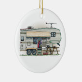 Cute RV  Fifth Wheel Camper Travel Trailer Keramisch Ornament (Rechts)
