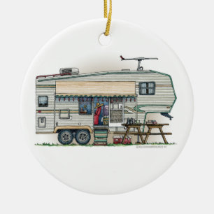 Cute RV Fifth Wheel Camper Travel Trailer Keramisch Ornament