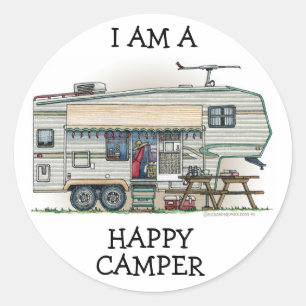 Cute RV  Fifth Wheel Camper Travel Trailer Ronde Sticker