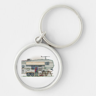 Cute RV Fifth Wheel Camper Travel Trailer Sleutelhanger