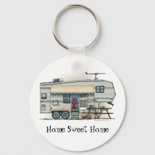 Cute RV Fifth Wheel Camper Travel Trailer Sleutelhanger