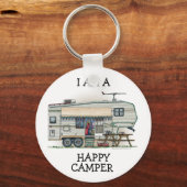 Cute RV  Fifth Wheel Camper Travel Trailer Sleutelhanger (Voorkant)