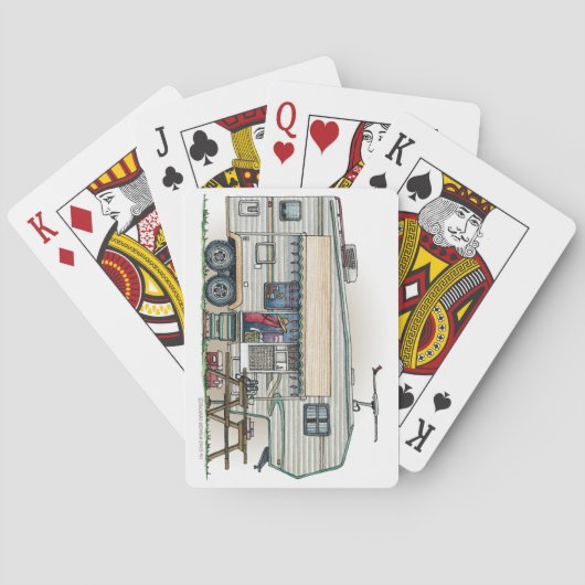 Cute RV  Fifth Wheel Camper Travel Trailer Speelkaarten (Achterkant)