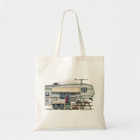 Cute RV  Fifth Wheel Camper Travel Trailer Tote Bag (Voorkant)