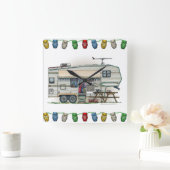 Cute RV  Fifth Wheel Camper Travel Trailer Vierkante Klok (Huis)