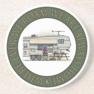 Cute RV  Fifth Wheel Camper Travel Trailer Zandsteen Onderzetter