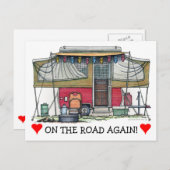 Cute RV  Popup Camper Travel Trailer Briefkaart (Voorkant / Achterkant)